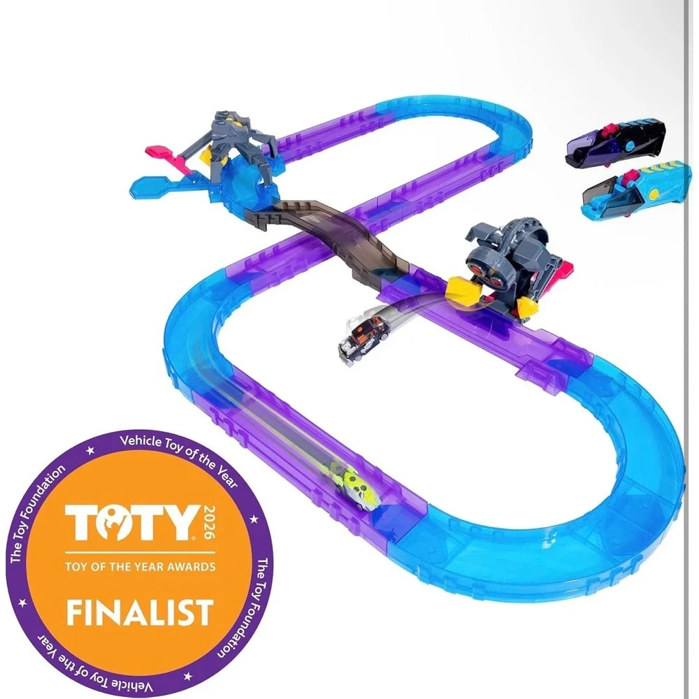 Hyper Burst Shockout Circuit Battle Race Track Set 600 MPH Scale Speed 2 Cars